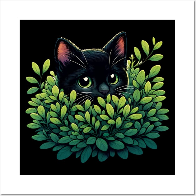 The Curious Black Kitten Wall Art by TeaTimeTales